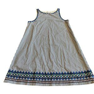 Vineyard Vines Blue White Stripe Shift Dress Sleeveless 100% Cotton Size 8 Women